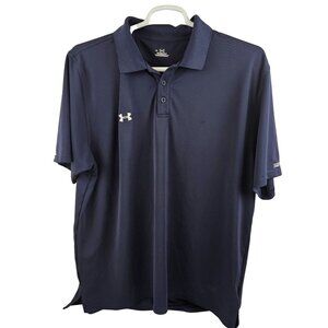 Under Armour Polo Shirt Mens Size XL Navy Blue Heat Gear Short Sleeve Golf